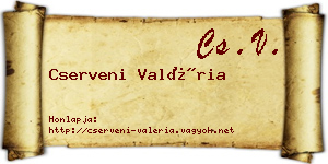 Cserveni Valéria névjegykártya